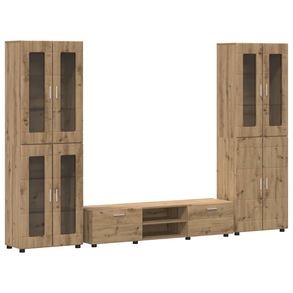 Set mobile TV FLORIN 3 pcs Rovere artigianale Legno multistrato | homemem39