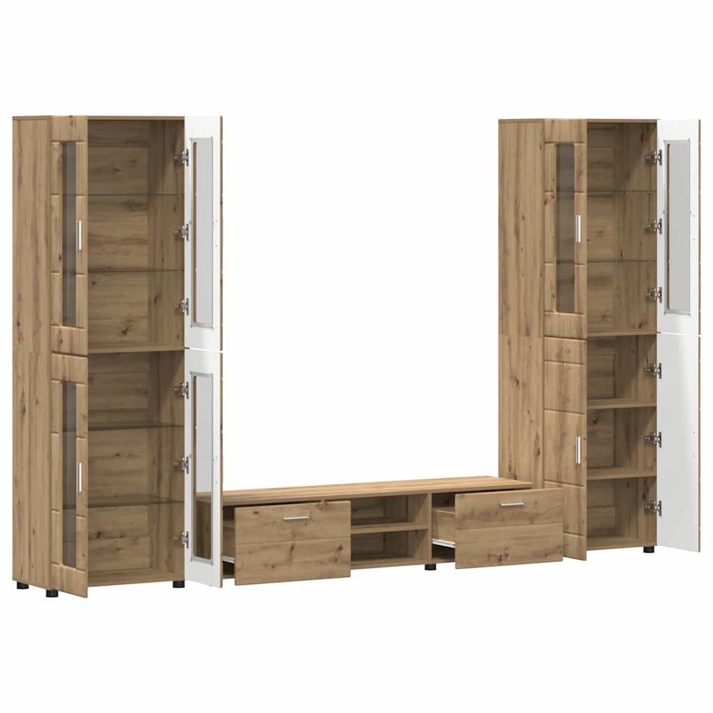 Set mobile TV FLORIN 3 pcs Rovere artigianale Legno multistrato | homemem39