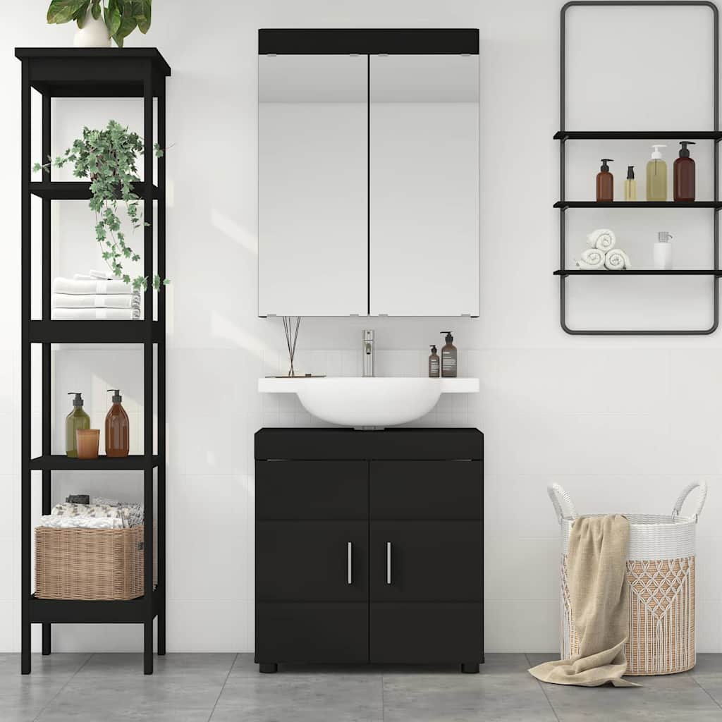 Set di mobili per il bagno TULUM 2 pcs Nero 60 x 34 x 63 cm | homemem39