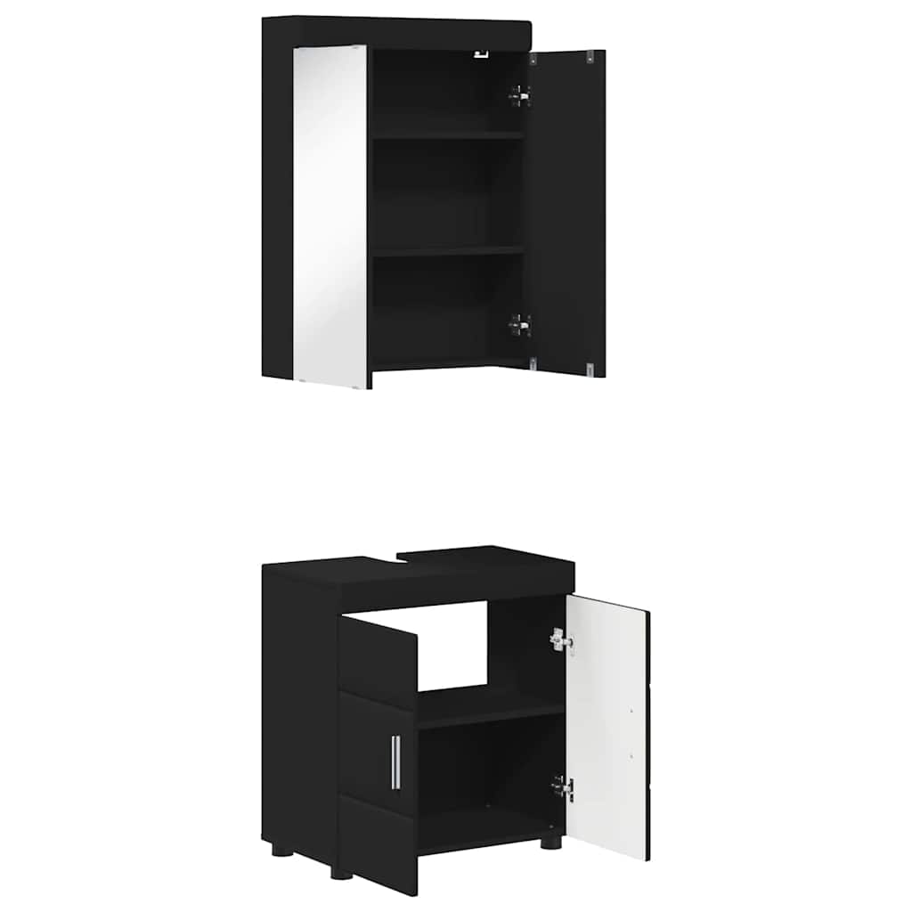 Set di mobili per il bagno TULUM 2 pcs Nero 60 x 34 x 63 cm | homemem39