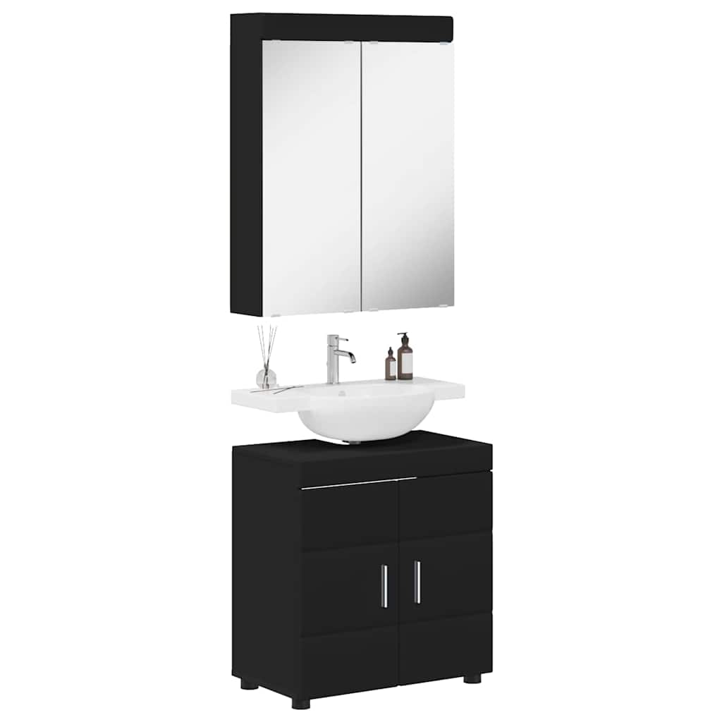 Set di mobili per il bagno TULUM 2 pcs Nero 60 x 34 x 63 cm | homemem39