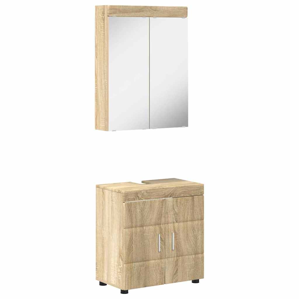 Set di mobili per il bagno TULUM 2 pz Rovere Sonoma