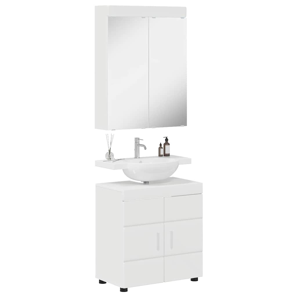 Set di mobili per il bagno TULUM 2 pcs Bianco Lucido | homemem39