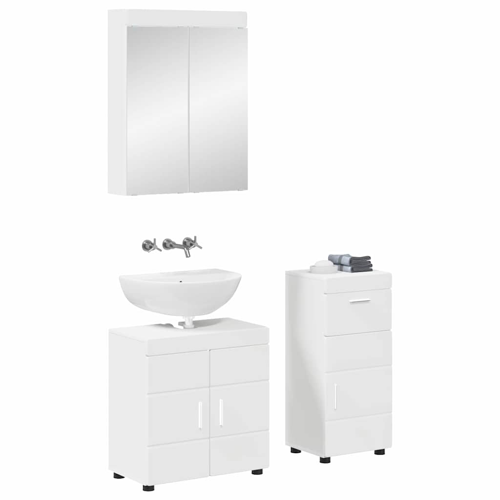 Set di mobili per il bagno TULUM 3 pcs Bianco 60 x 34 x 63 cm | homemem39