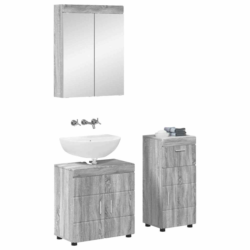 Set di mobili per il bagno con cassetto TULUM Grigio Sonoma | homemem39