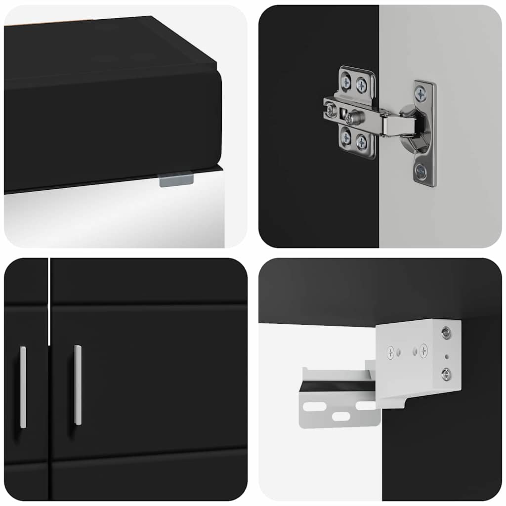 Set di mobili per il bagno TULUM 4 pcs Nero 60 x 34 x 63 cm | homemem39