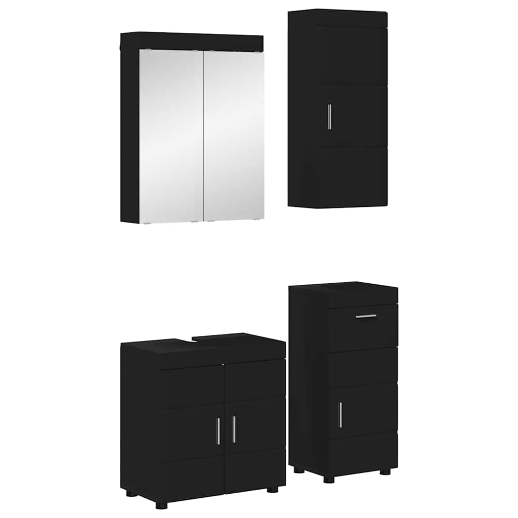 Set di mobili per il bagno TULUM 4 pcs Nero 60 x 34 x 63 cm | homemem39