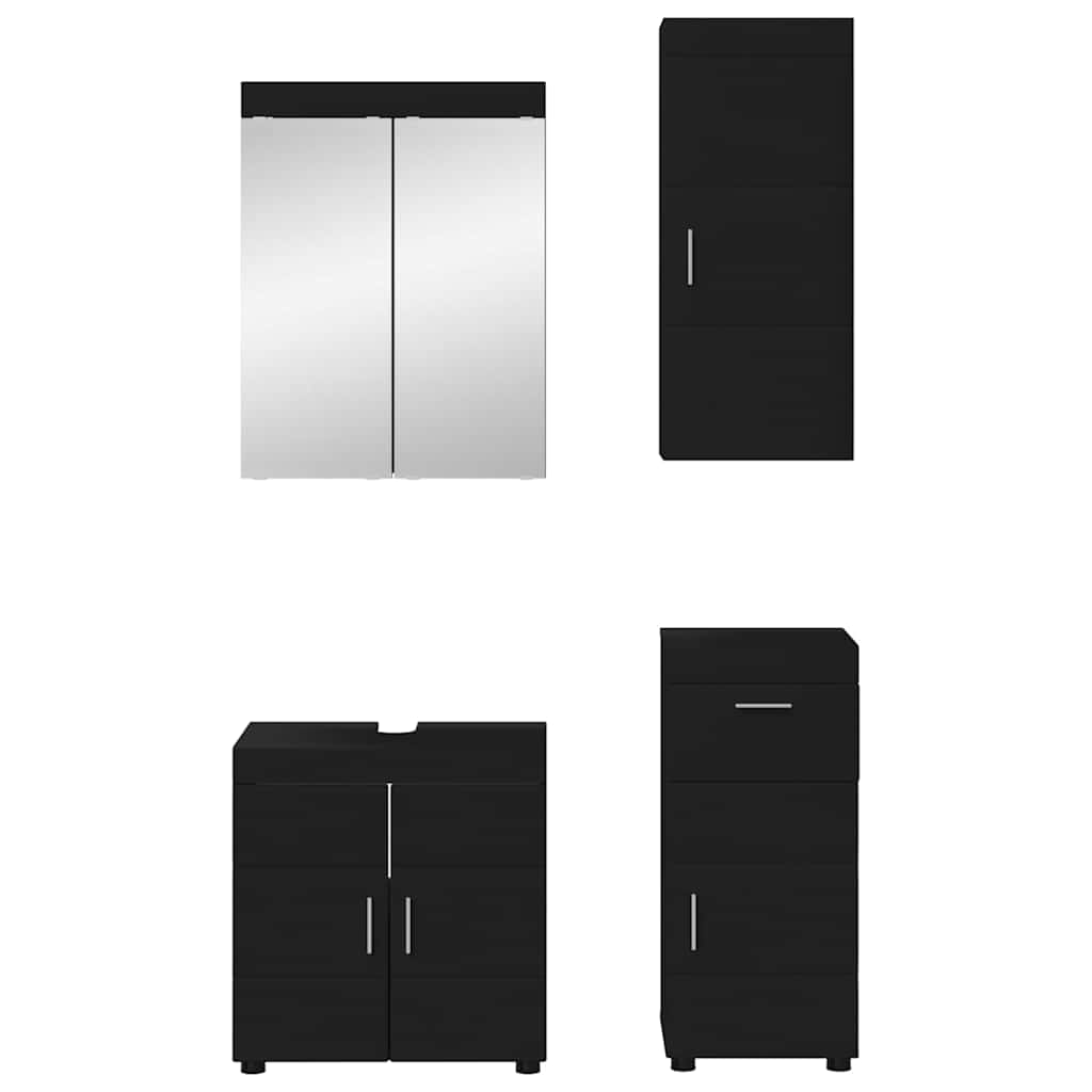 Set di mobili per il bagno TULUM 4 pcs Nero 60 x 34 x 63 cm | homemem39