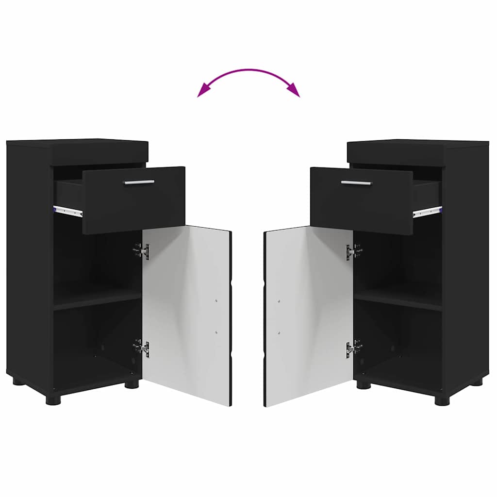 Set di mobili per il bagno TULUM 4 pcs Nero 60 x 34 x 63 cm | homemem39