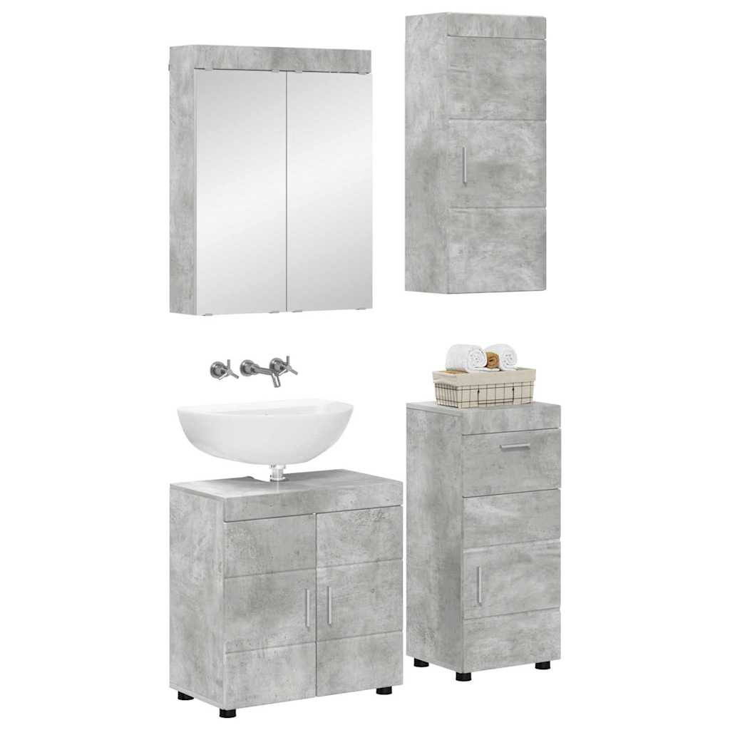 Set di mobili per il bagno TULUM 4 pz Grigio cemento | homemem39