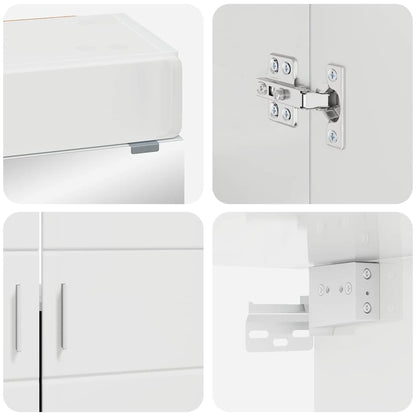 Set di mobili per il bagno TULUM 4 pz Bianco Lucido | homemem39