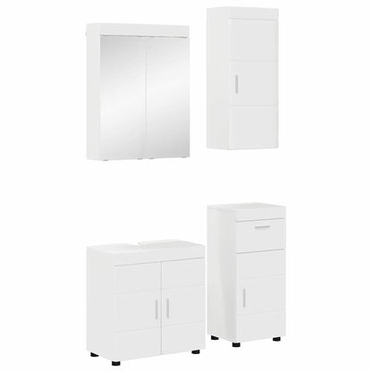 Set di mobili per il bagno TULUM 4 pz Bianco Lucido | homemem39
