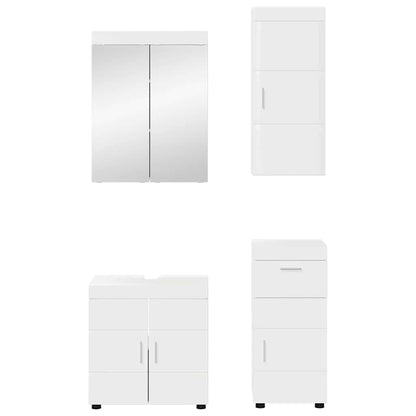 Set di mobili per il bagno TULUM 4 pz Bianco Lucido | homemem39