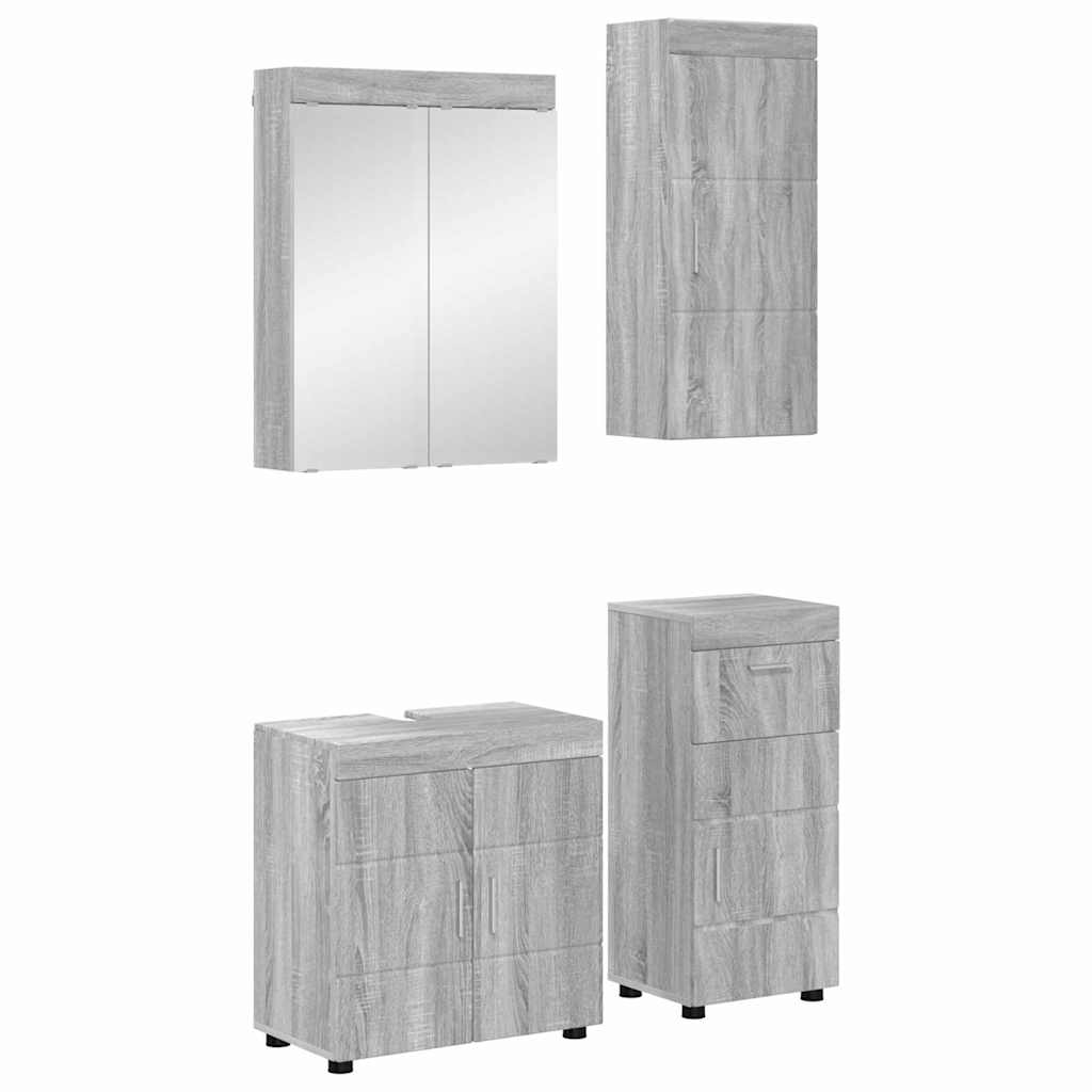 Set di mobili per il bagno TULUM 4 pcs Grigio Sonoma | homemem39