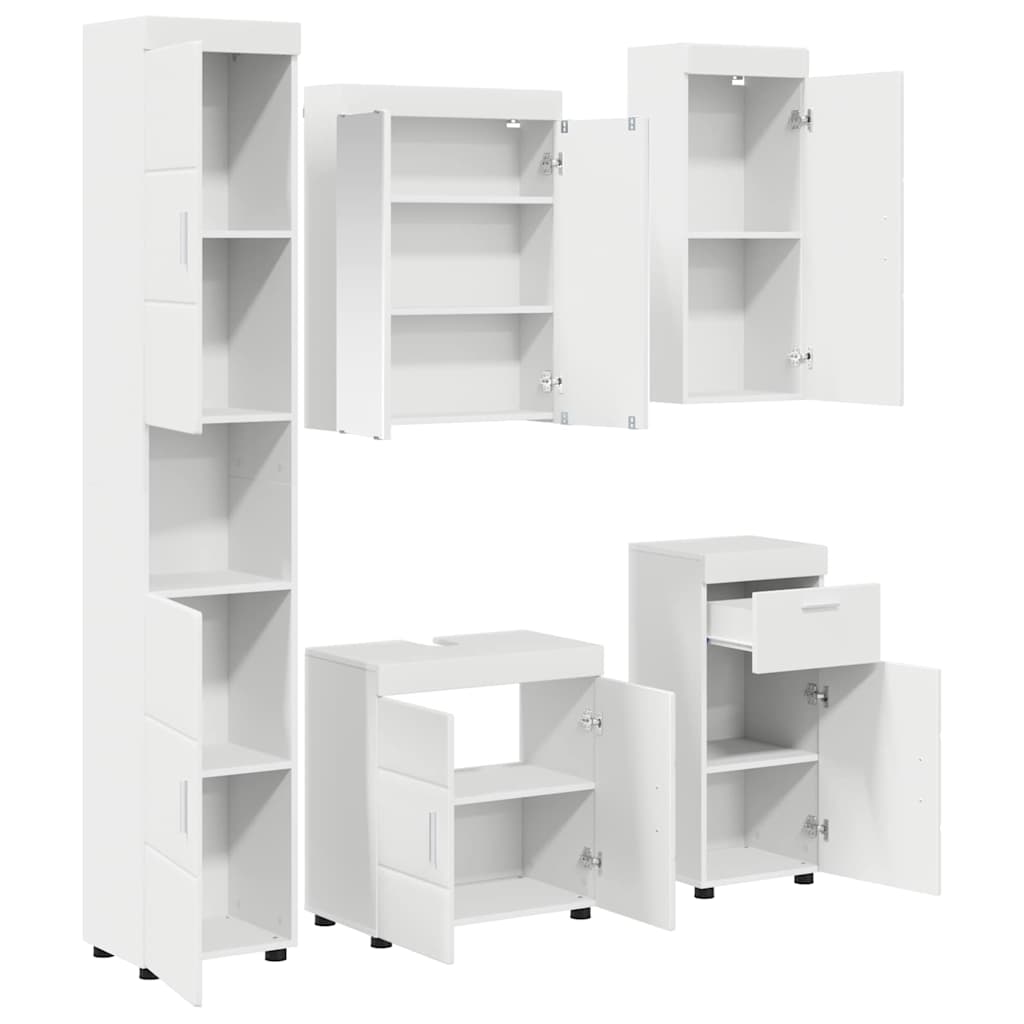 Set di mobili per il bagno TULUM 5 pcs Bianco 60 x 34 x 63 cm | homemem39
