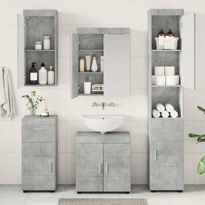 Set di mobili per il bagno TULUM 5 pz Grigio cemento | homemem39