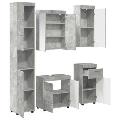 Set di mobili per il bagno TULUM 5 pz Grigio cemento | homemem39
