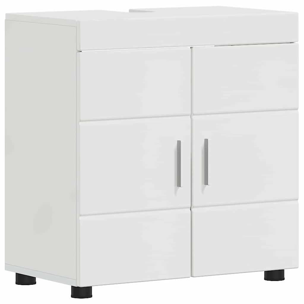 Set di mobili per il bagno TULUM 5 pz Bianco Lucido | homemem39