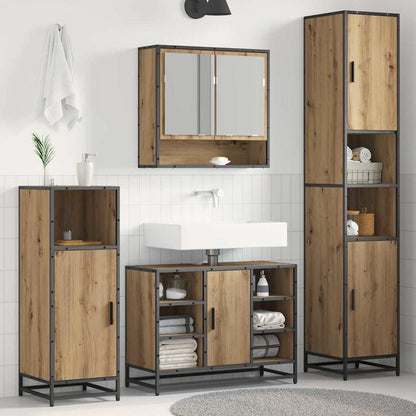 Set di mobili per il bagno con lo scaffale Rovere artigianale | homemem39