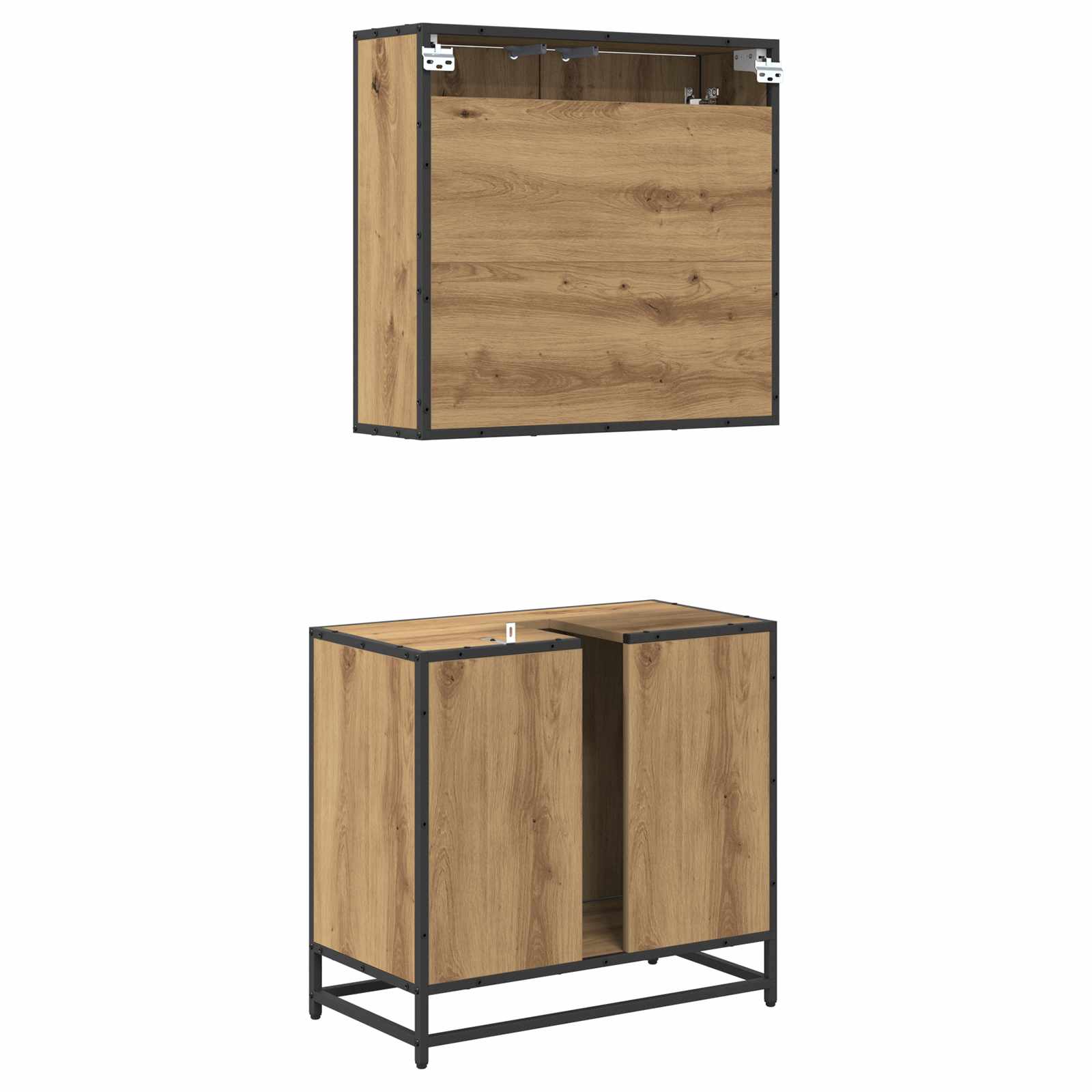 Set di mobili per il bagno con porta 2 pcs Rovere artigianale | homemem39
