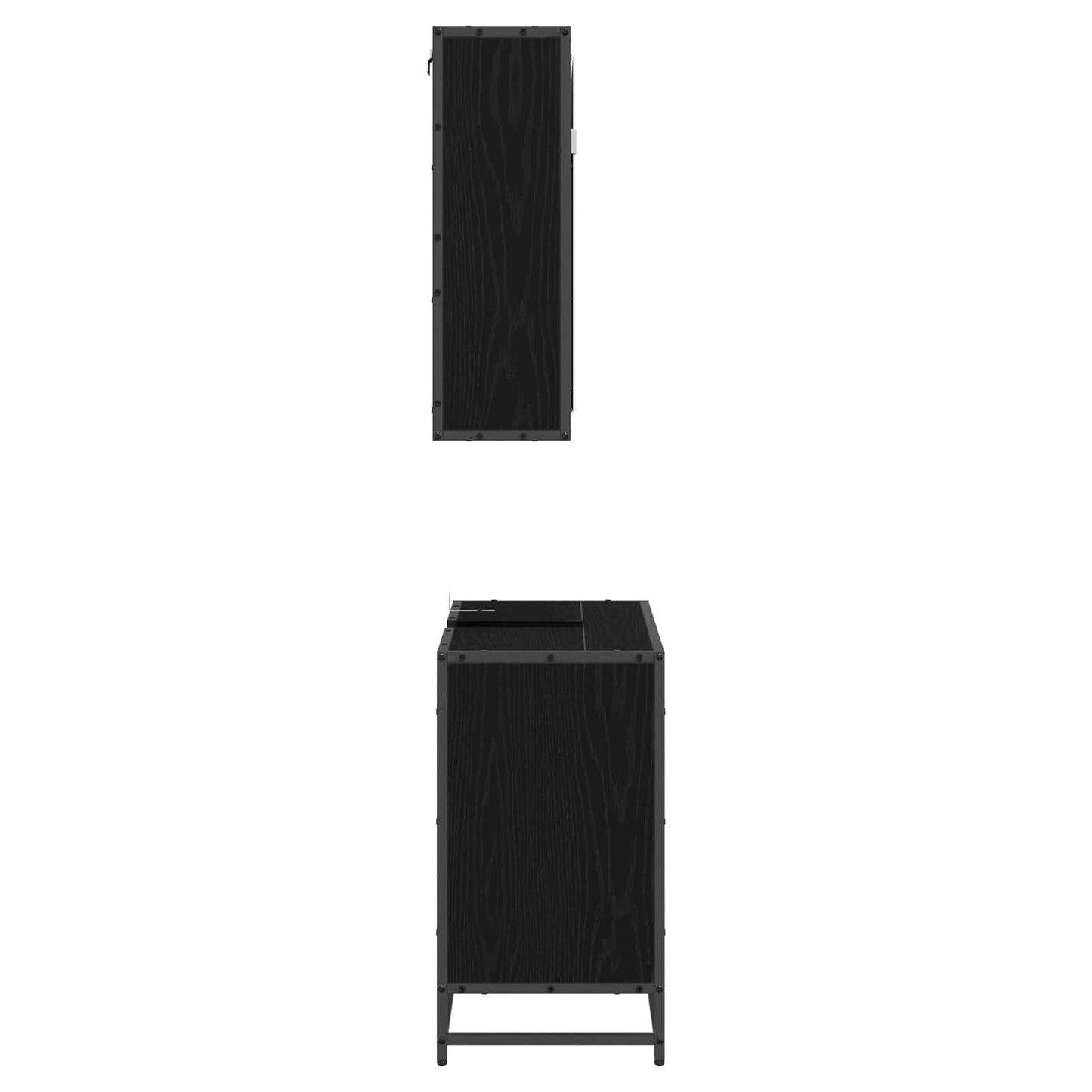 Set di mobili per il bagno 2 pcs Rovere nero Legno multistrato | homemem39