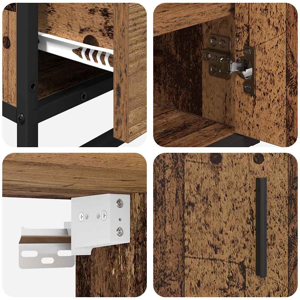 Set di mobili per il bagno con cassetto 3 pcs Legno vecchio | homemem39