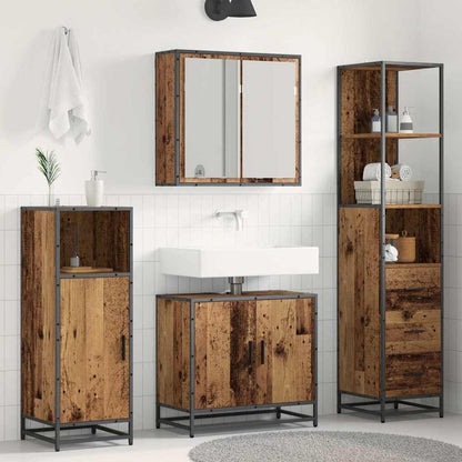 Set di mobili per il bagno con cassetto 3 pcs Legno vecchio | homemem39