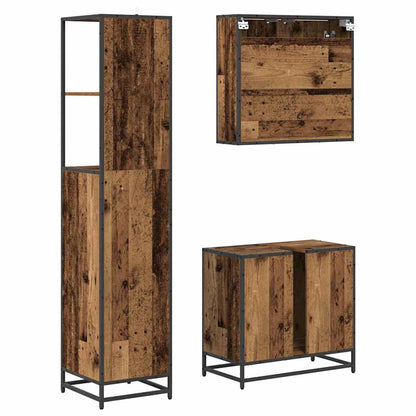 Set di mobili per il bagno con cassetto 3 pcs Legno vecchio | homemem39