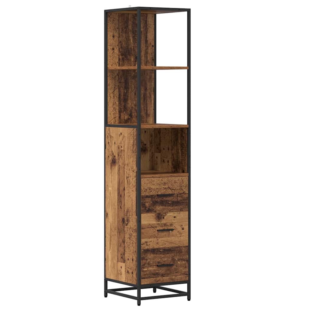 Set di mobili per il bagno con cassetto 4 pcs Legno vecchio | homemem39