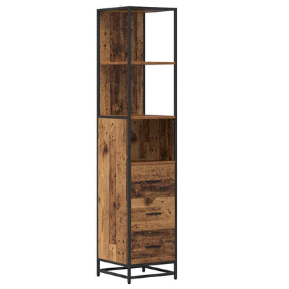 Set di mobili per il bagno con cassetto 4 pcs Legno vecchio | homemem39
