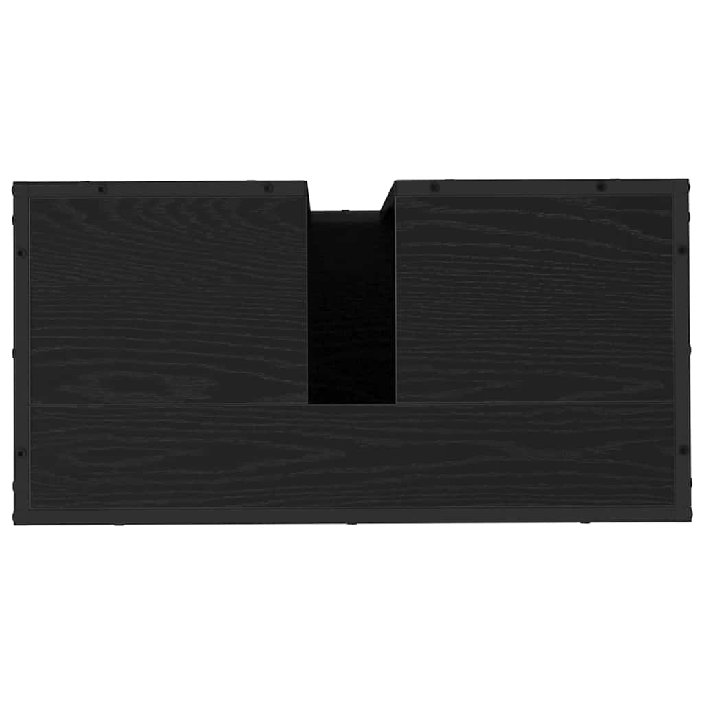 Set di mobili per il bagno 3 pcs Rovere Nero Legno multistrato