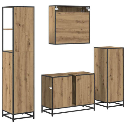 Set di mobili per il bagno 4 pz Rovere artigianale | homemem39