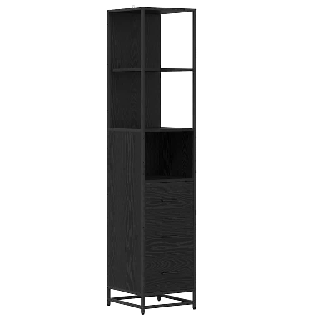 Set di mobili per il bagno 4 pcs Rovere Nero Legno multistrato | homemem39