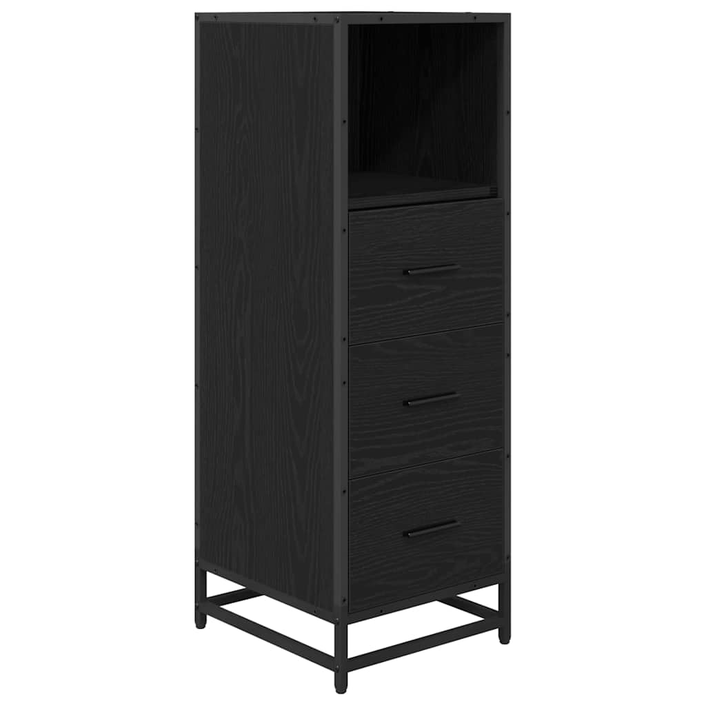 Set di mobili per il bagno 4 pcs Rovere Nero Legno multistrato | homemem39