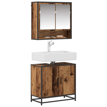 Set di mobili per il bagno con lo scaffale 2 pcs Legno vecchio | homemem39