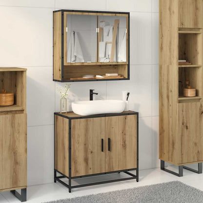 Set di mobili per il bagno con porta 2 pcs Rovere artigianale
