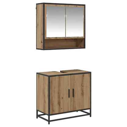 Set di mobili per il bagno con porta 2 pcs Rovere artigianale