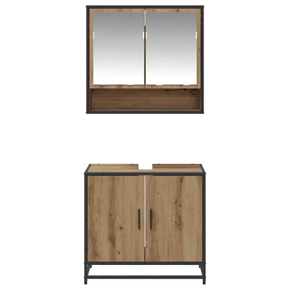 Set di mobili per il bagno con porta 2 pcs Rovere artigianale
