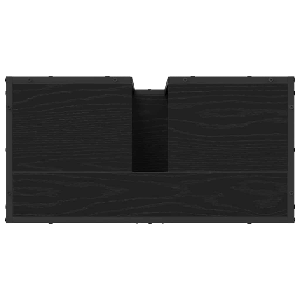 Set di mobili per il bagno 2 pcs Rovere Nero Legno multistrato