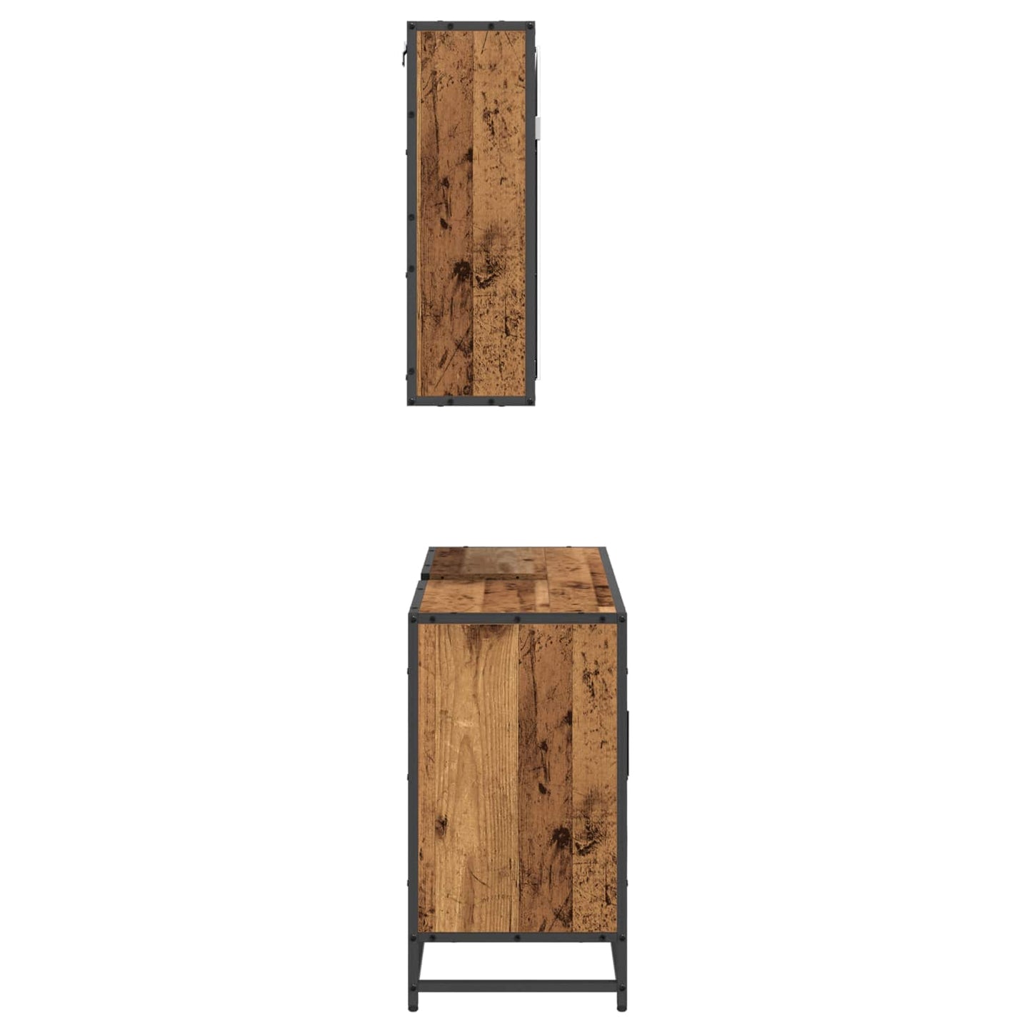 Set di mobili per il bagno con lo scaffale 2 pcs Legno vecchio | homemem39