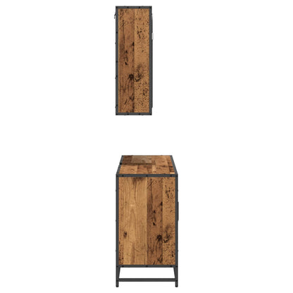 Set di mobili per il bagno con lo scaffale 2 pcs Legno vecchio | homemem39