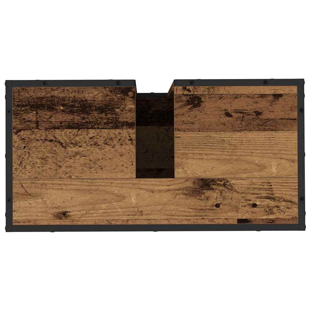Set di mobili per il bagno con lo scaffale 3 pcs Legno vecchio | homemem39