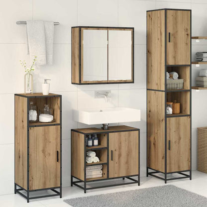 Set di mobili per il bagno 3 pz Rovere artigianale | homemem39