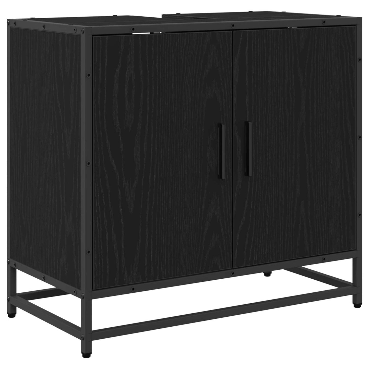 Set di mobili per il bagno 3 pz Rovere Nero 60 x 33 x 60 cm