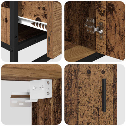 Set di mobili per il bagno con cassetto 3 pcs Legno vecchio | homemem39