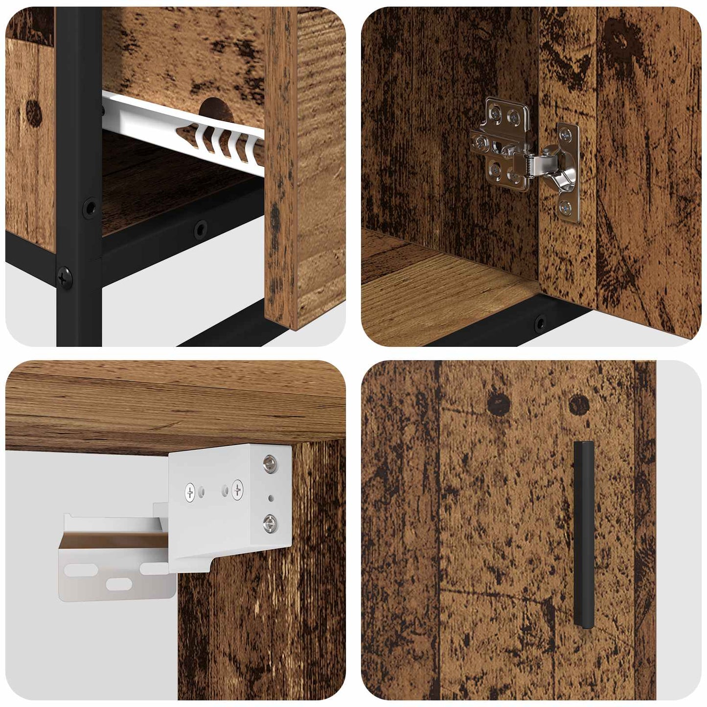 Set di mobili per il bagno con cassetto 3 pcs Legno vecchio | homemem39