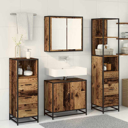Set di mobili per il bagno con cassetto 4 pcs Legno vecchio | homemem39