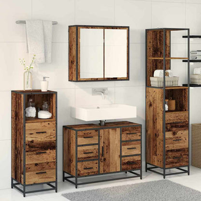 Set di mobili per il bagno con cassetto 3 pcs Legno vecchio | homemem39
