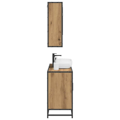 Set di mobili per il bagno con porta 2 pcs Rovere artigianale