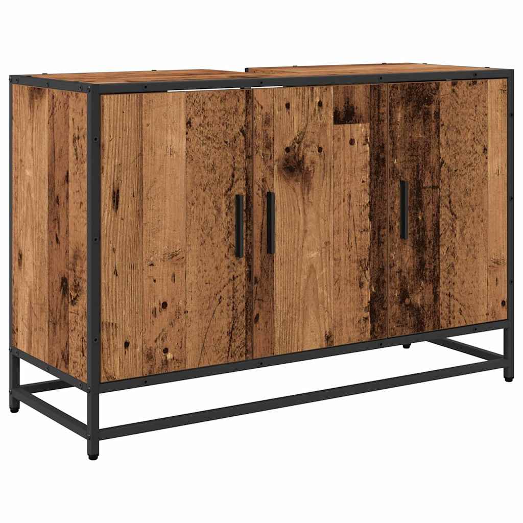 Set di mobili per il bagno con lo scaffale 3 pcs Legno vecchio | homemem39